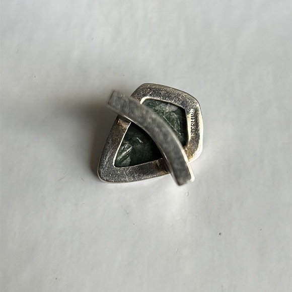 🎉HP🎉 Large 925 sterling silver ring with green seraphinite gemstone - Picture 5 of 7